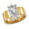 Wide Band Semi-Mount Diamond Engagement Ring