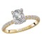 Hidden Halo Semi-Mount Diamond Engagement Ring