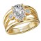 3 Row Shank Semi-Mount Diamond Ring