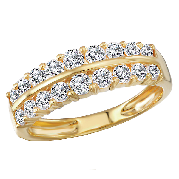 Ladies Fashion Two Row Diamond Ring