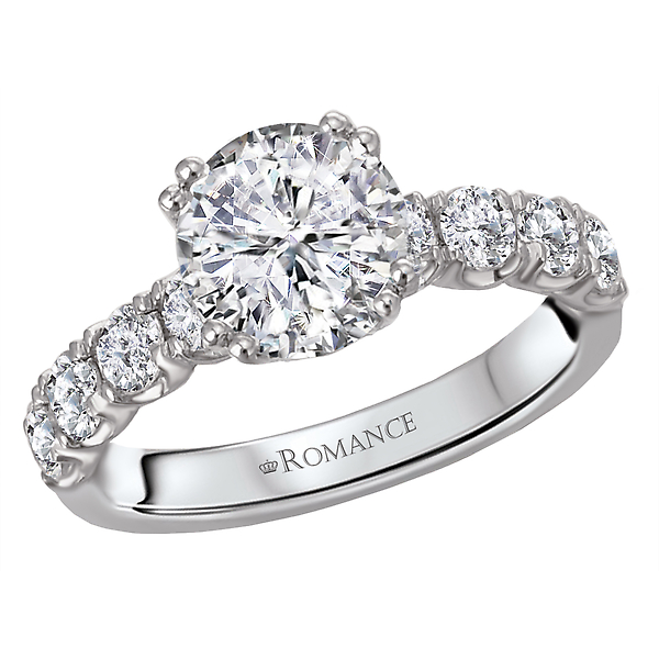 8-Stone Semi-Mount Diamond Engagement Ring