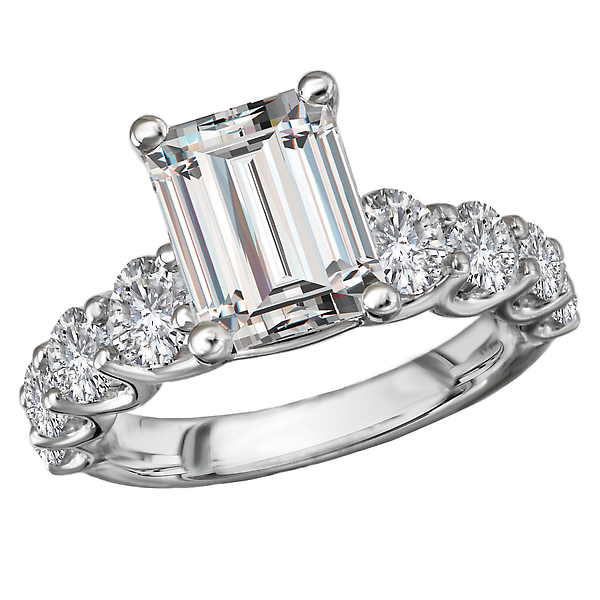 Diamond Band Semi-Mount Engagement Ring