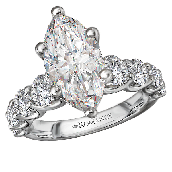 Diamond Band Semi-Mount Engagement Ring