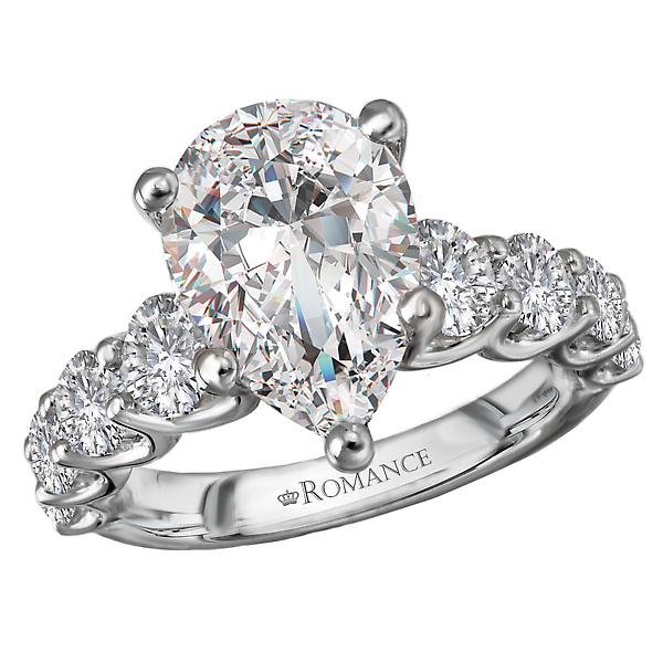 Diamond Band Semi-Mount Engagement Ring