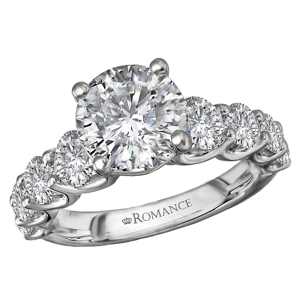 Diamond Band Semi-Mount Engagement Ring