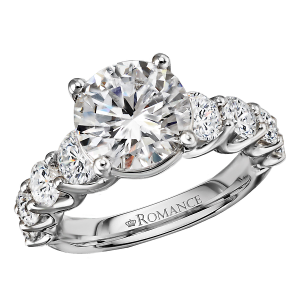 Diamond Band Semi-Mount Engagement Ring