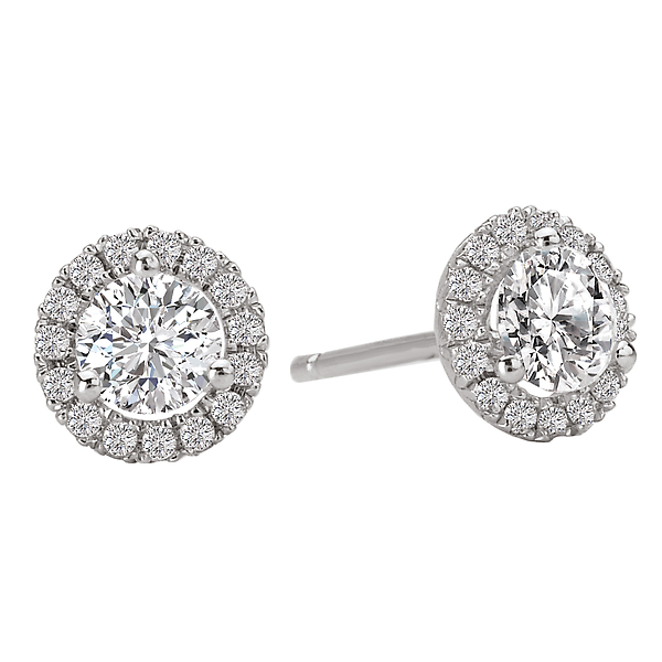 Ladies Diamond Halo Earrings