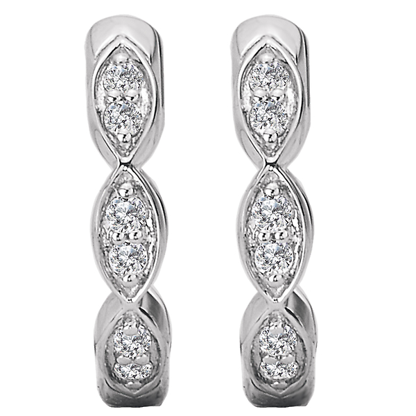 Diamond Huggie  Hoop Earrings