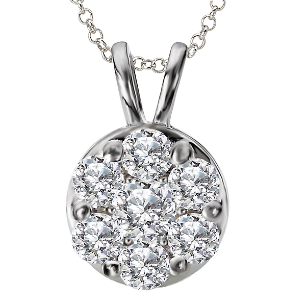 Ladies Diamond Cluster Pendant