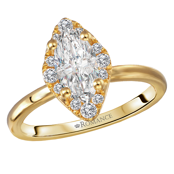 Diamond Halo Semi-Mount Engagement Ring