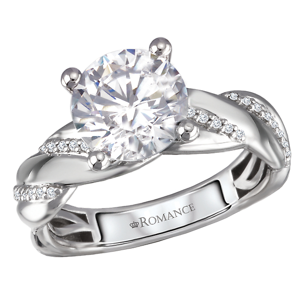 Semi-Mount Diamond Swirled Engagement Ring