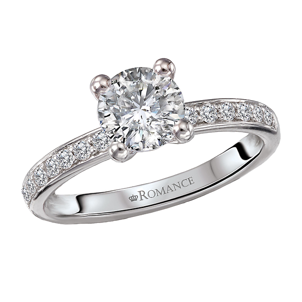 Semi-Mount Diamond Banded Engagement Ring