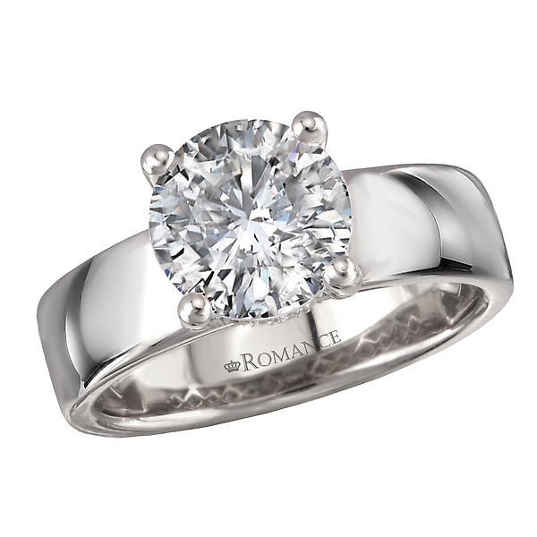 Bold Band Semi-Mount Diamond Engagement Ring