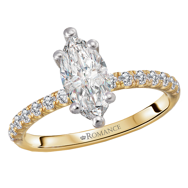 Hidden Halo Semi-Mount Diamond Engagement Ring