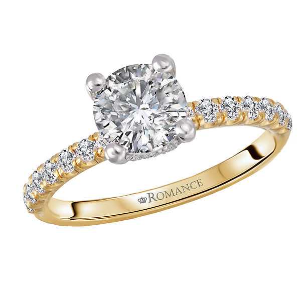 Hidden Halo Semi-Mount Diamond Engagement Ring