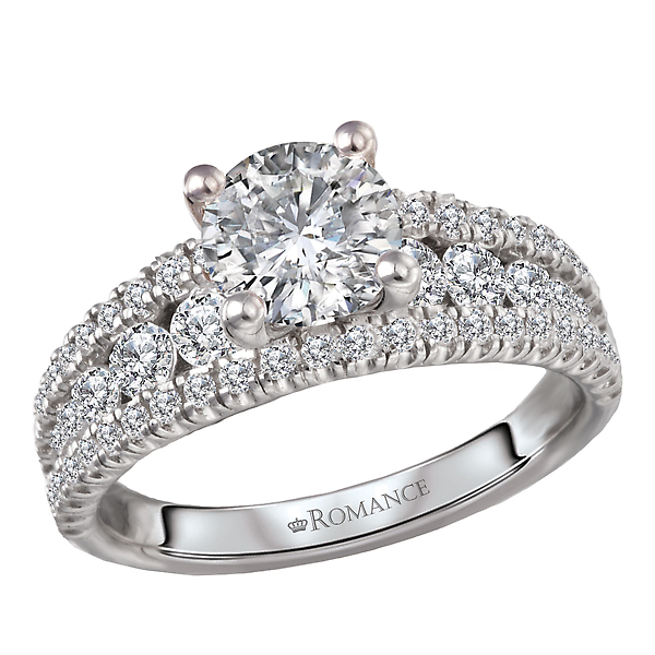 Split Row Semi-Mount Engagement Ring