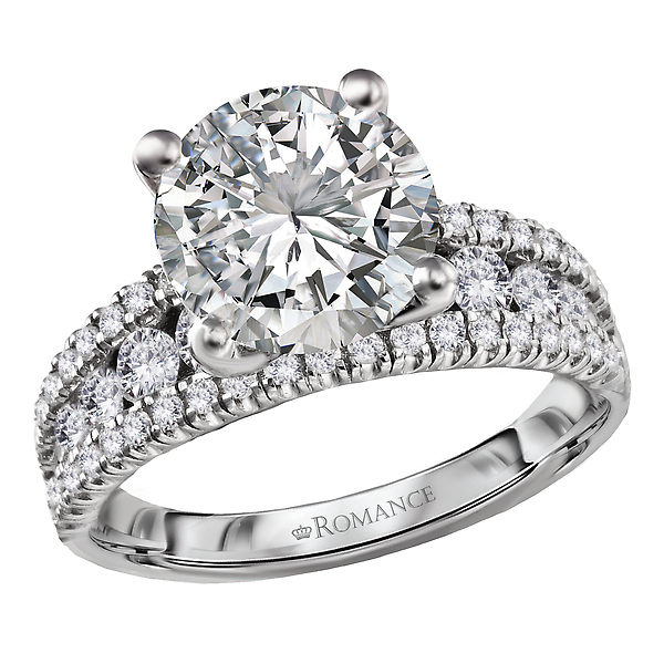 Split Row Semi-Mount Engagement Ring