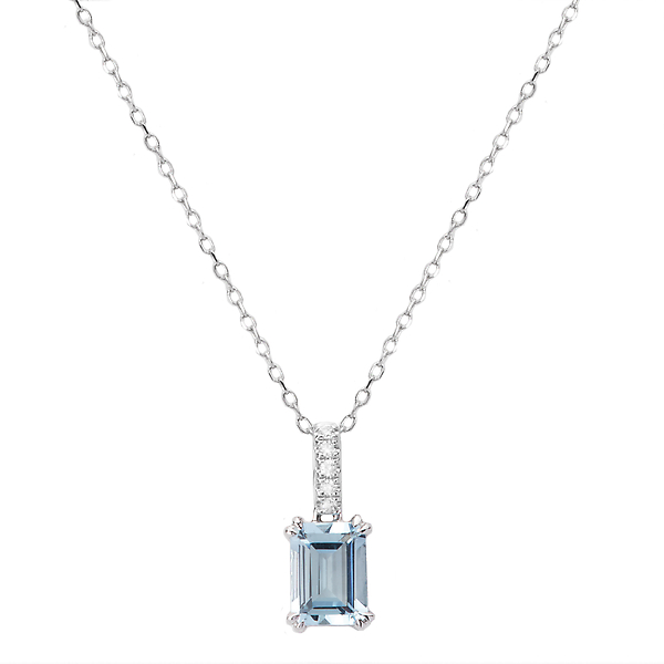 Aquamarine and Diamond Necklace