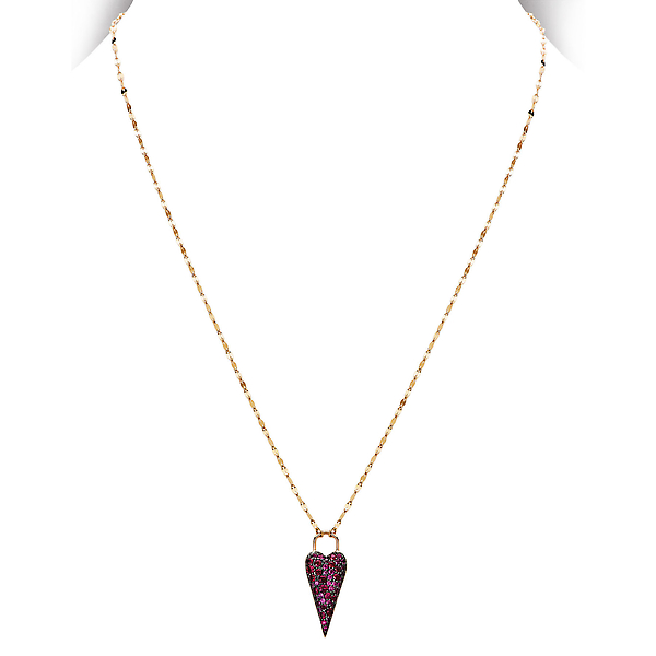 Ladies 14kt Gold Ruby Heart Necklace