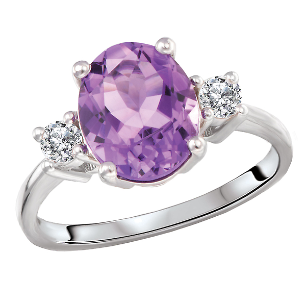 Amethyst Sterling Silver Fashion Ring